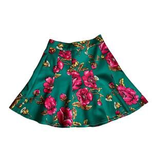 NWT Maeve Anthropologie Hibiscus Prep Floral Skater Side Zip Mini A-line Skirt